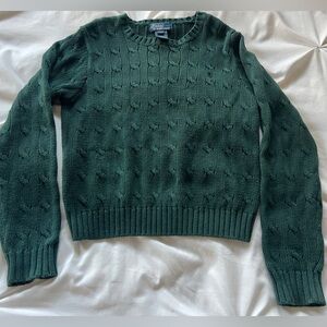 Ralph Lauren polo boys Dark Green Cable Knit Sweater size 7
